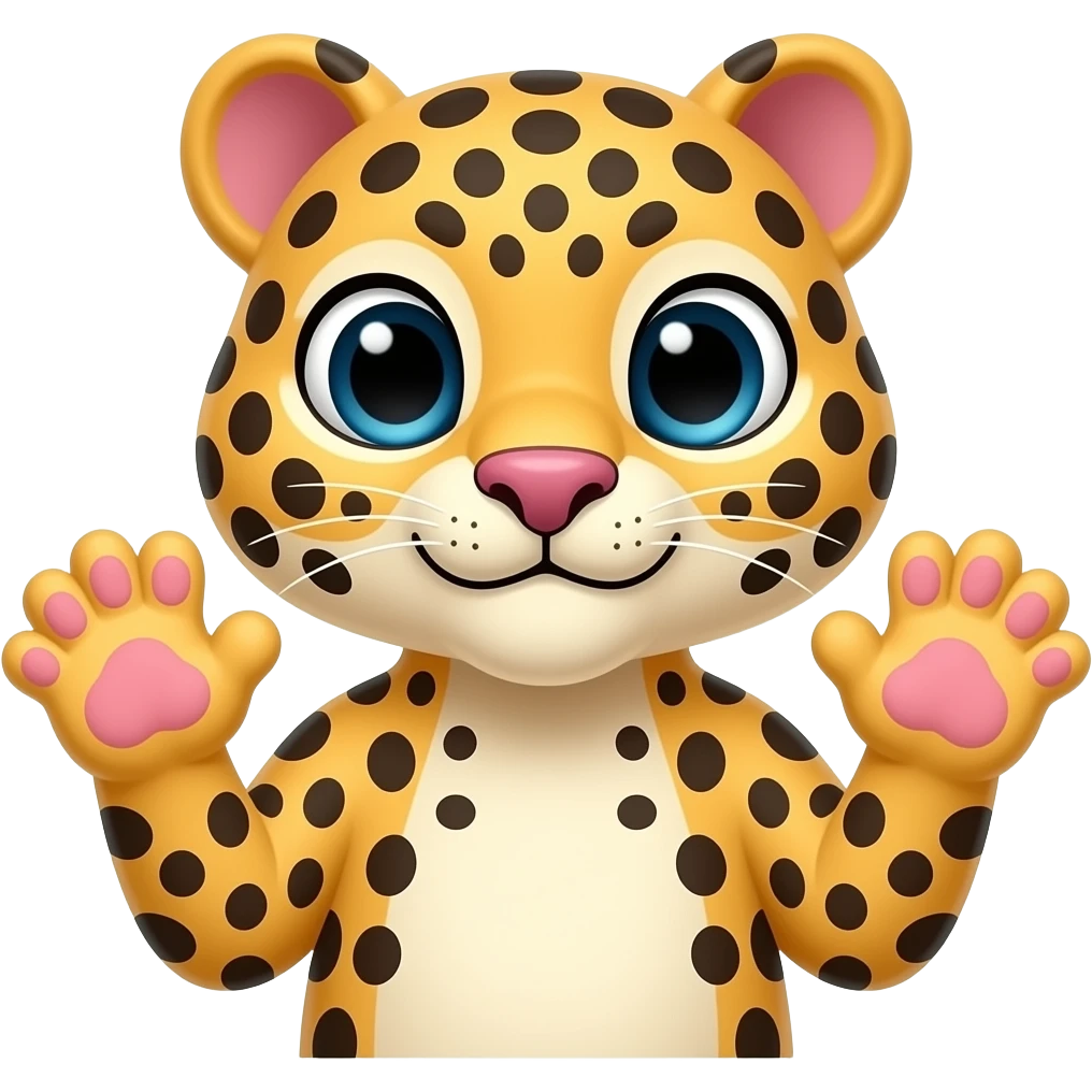 Lisa frank cheetah with stigmata on her hands emoji