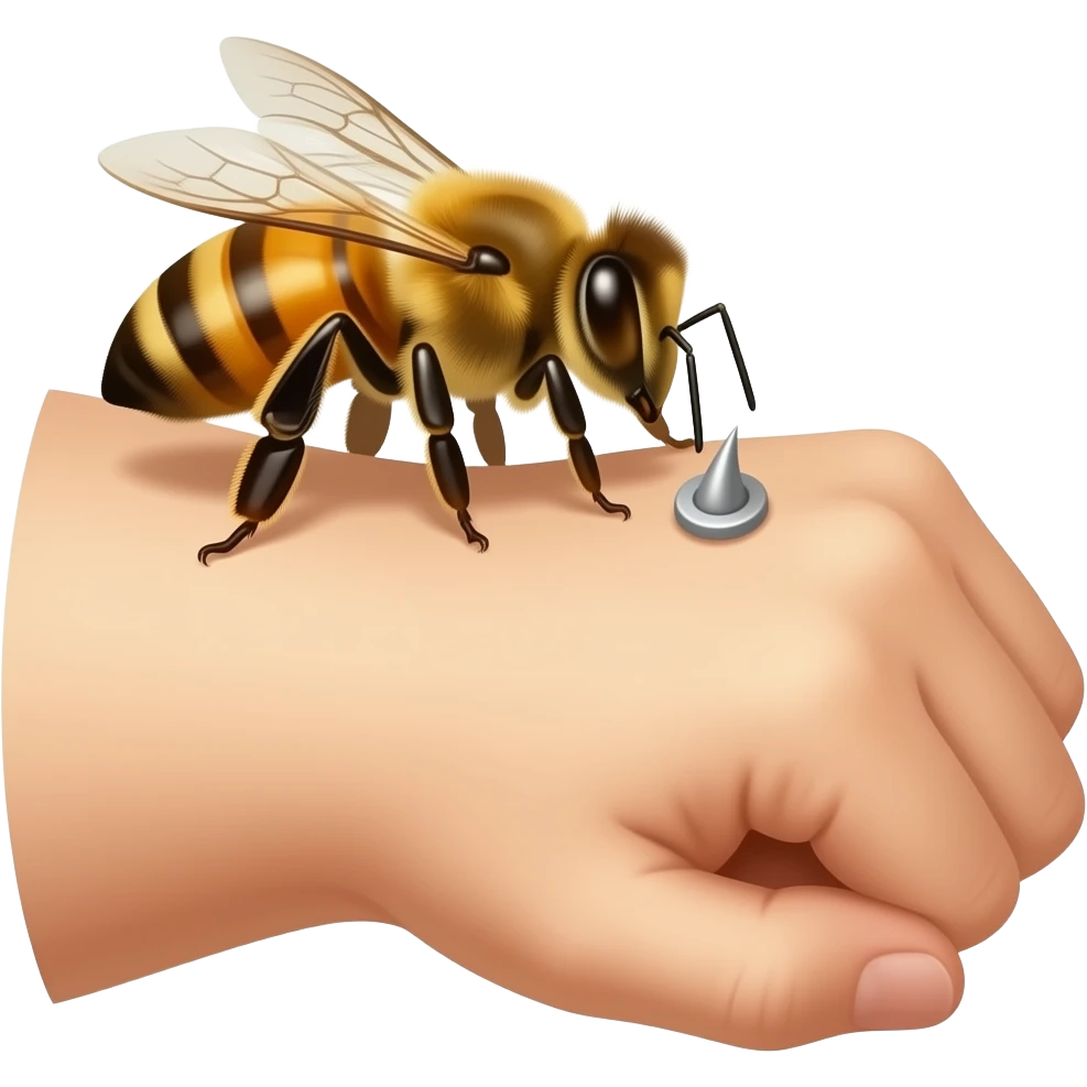 bee sting on an arm emoji