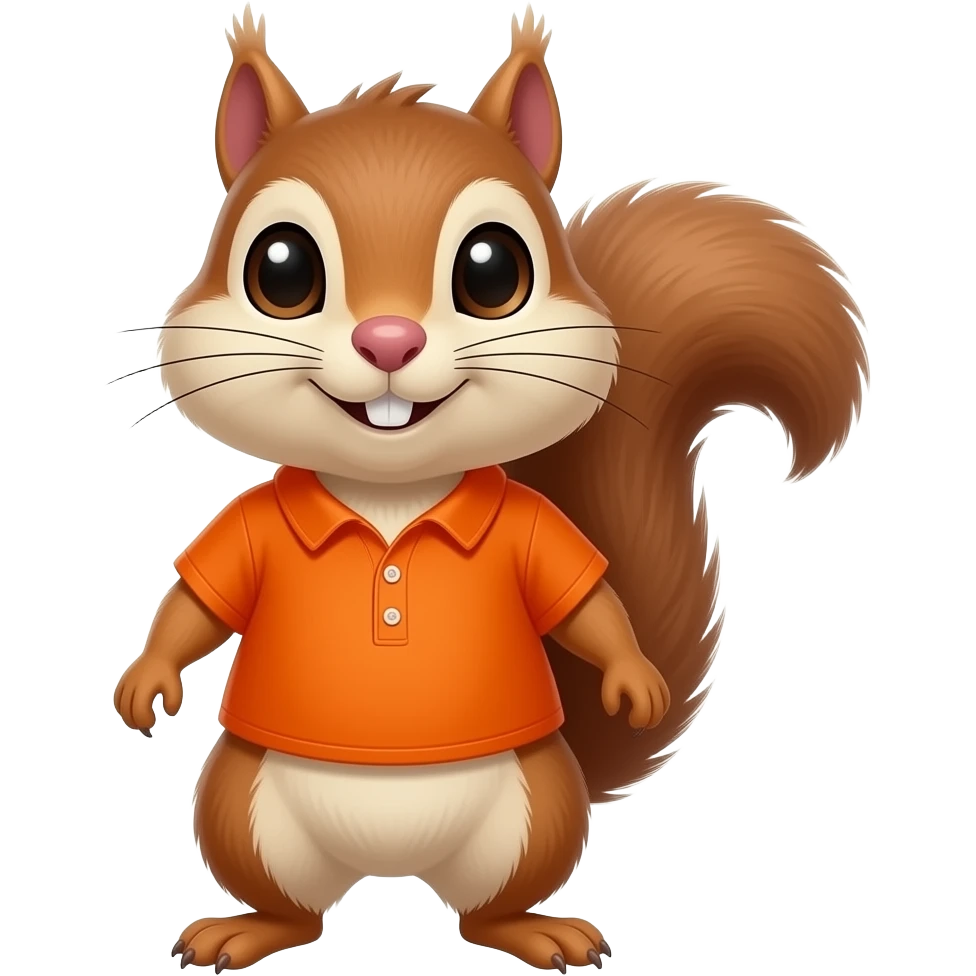 chipmunk wear vibrant orange shirt and spice emoji