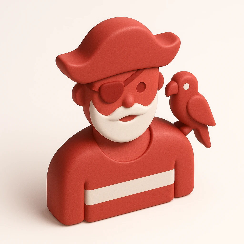 pirate with eye patch and parrot emoji