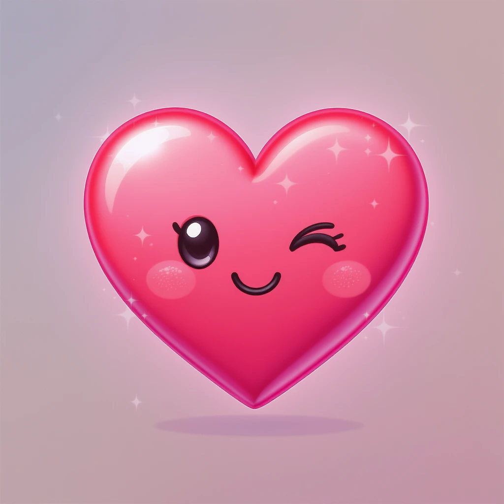 emo heart emoji, cute and shiny, with a gradient effect, no background emoji