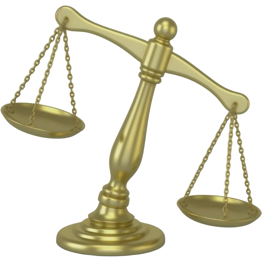 Minimalist flat design icon of a balance scale tilted strongly to one side, representing political imbalance and radicalization, clean vector style, soft gradient (red and dark blue), no text, transparent background emoji