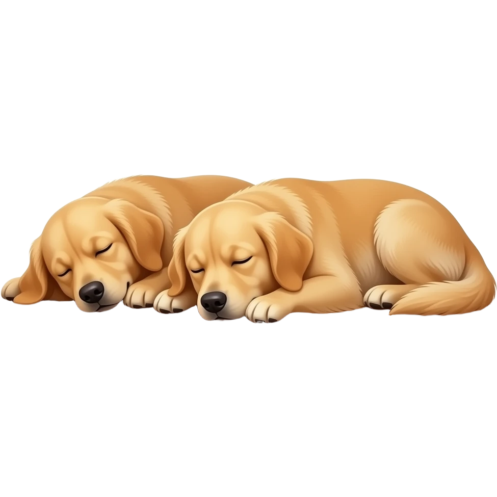 two golden retrievers sleeping on the wooden floor emoji