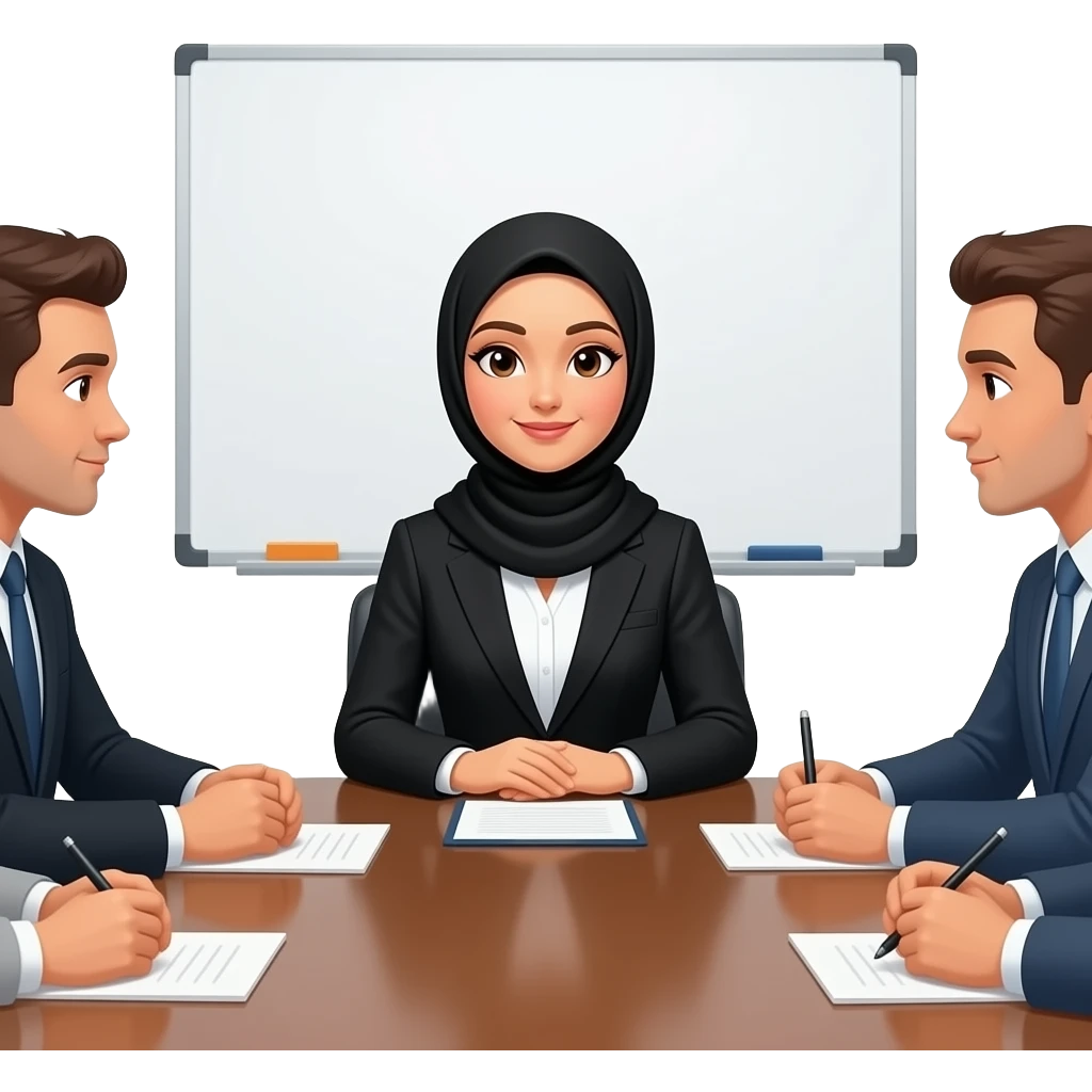 Hijabi woman in meetings emoji