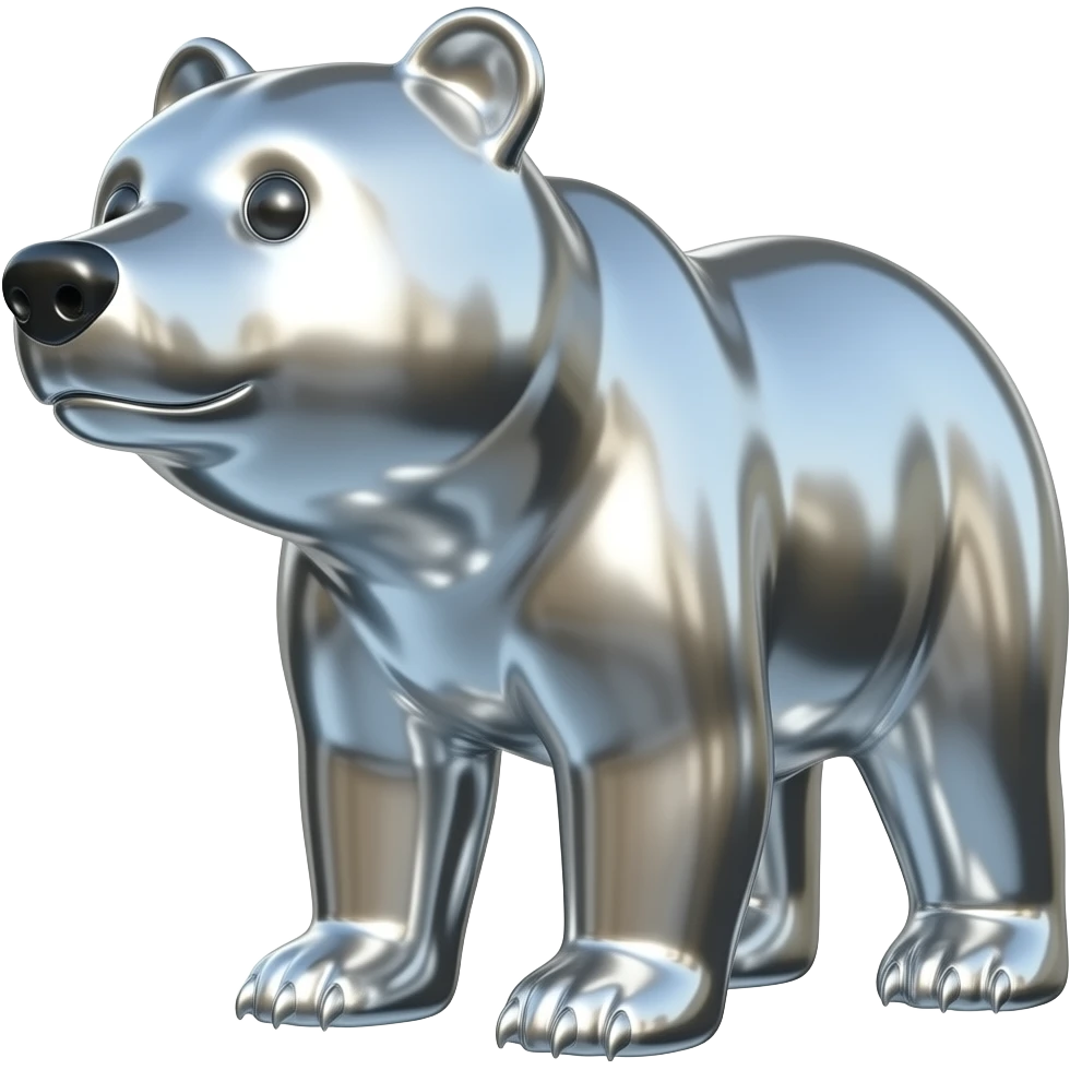 Metallic bear emoji