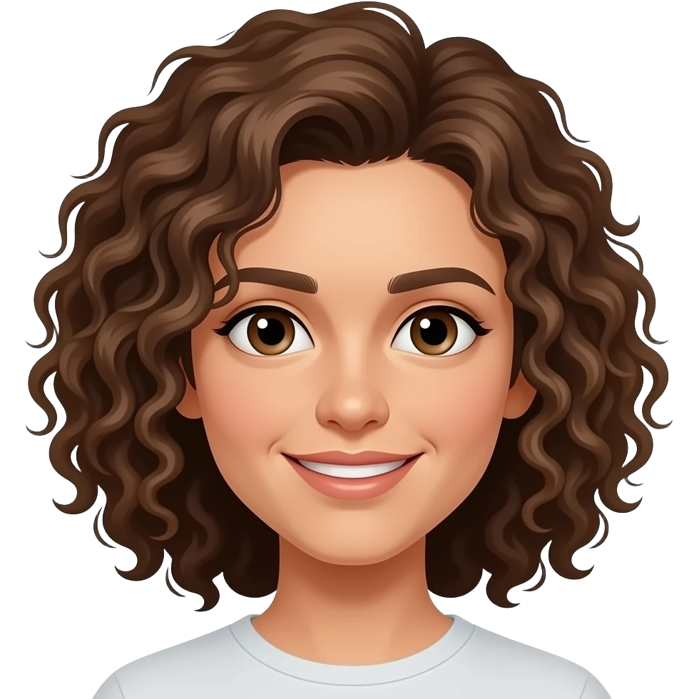 emojis branca do cabelo cacheado castanho emoji