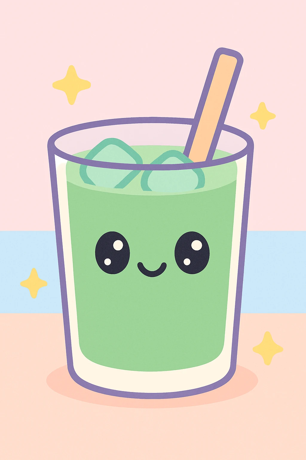 iced matcha in a clear glass emoji