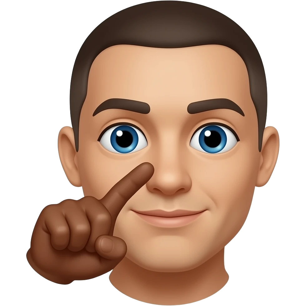 Dark finger booping light skinned nose emoji