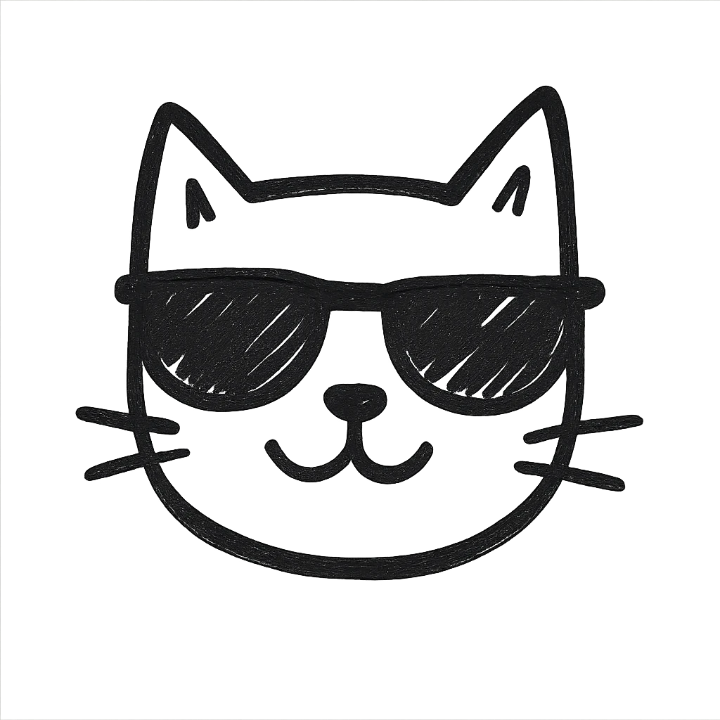 A cat wearing sunglasses emoji