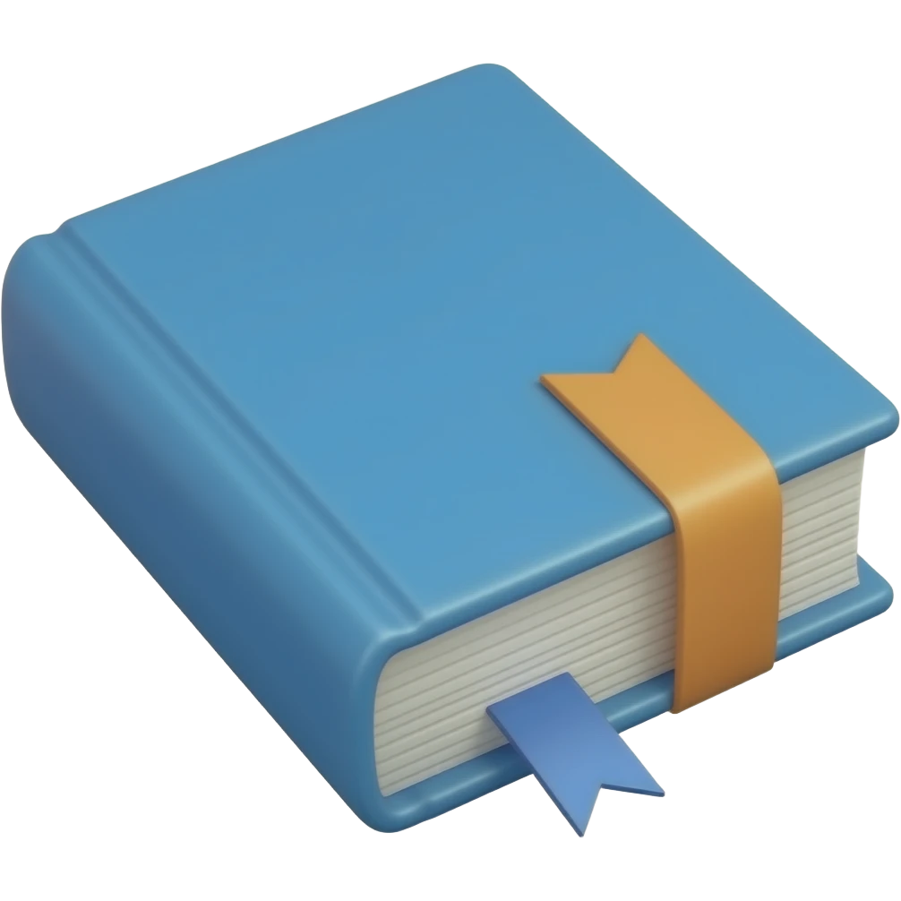 blue color book with ribbon emoji