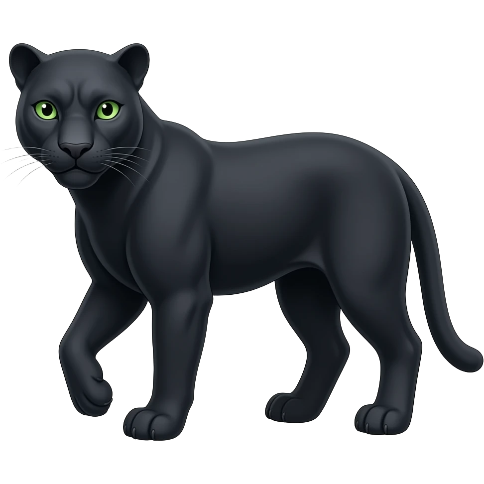 Una pantera negra con ojos verdes emoji
