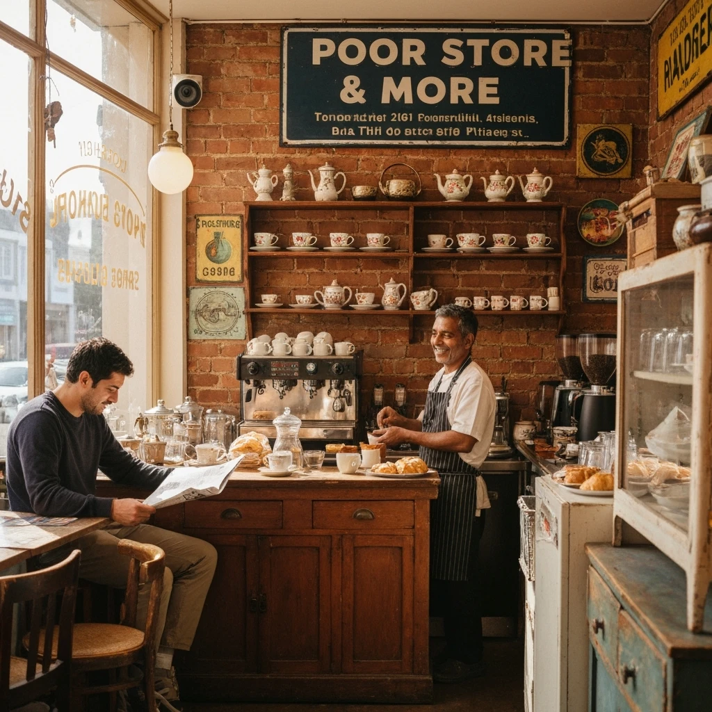 Cafe named poor store & More emoji
