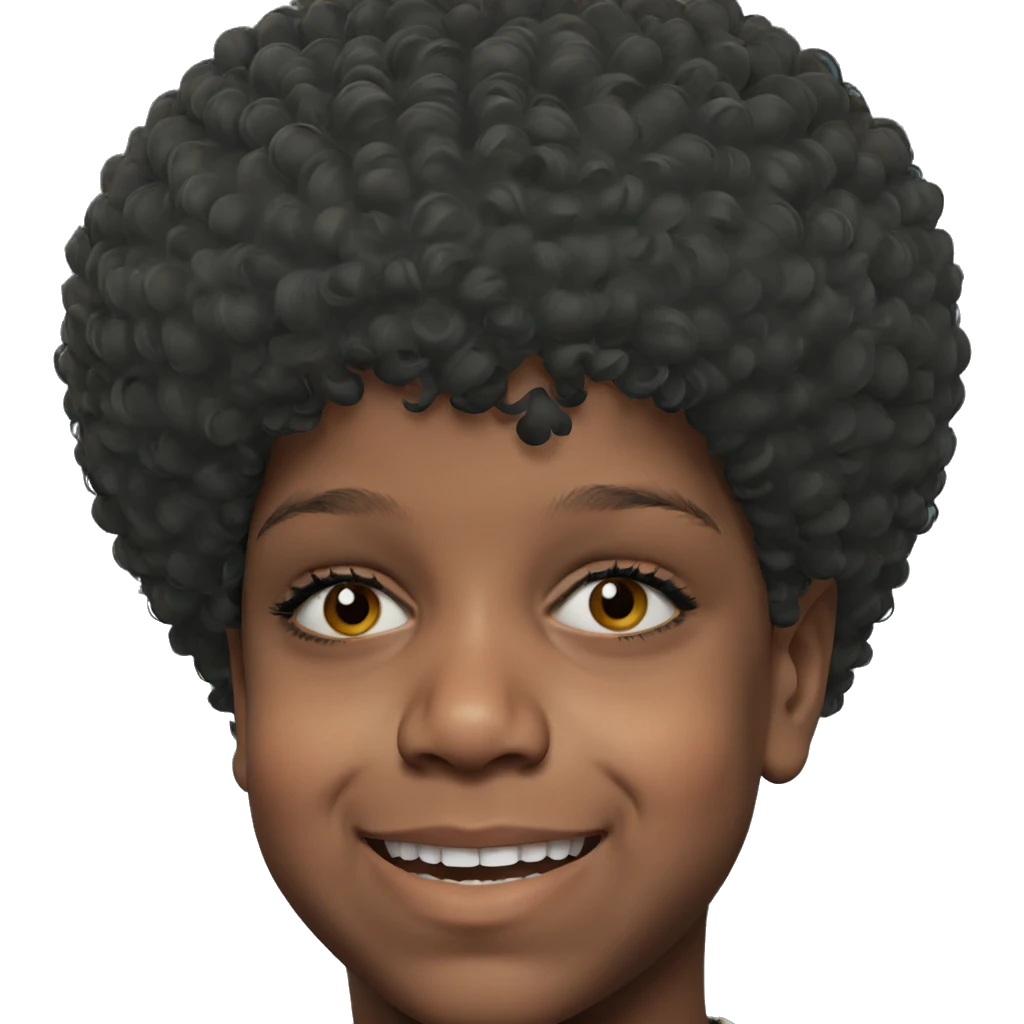 smiling boy with afro hairstyle emoji