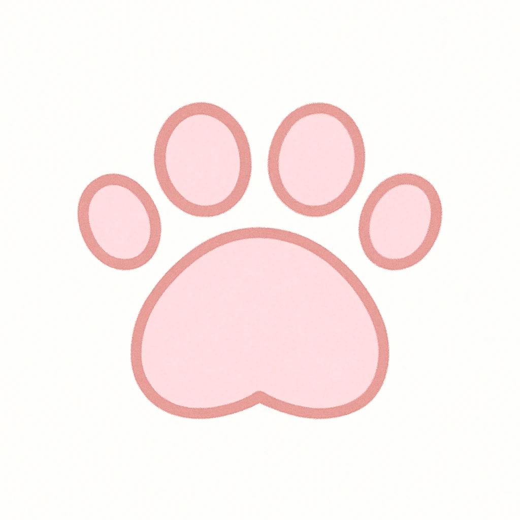 a cute and friendly pink paw print emoji, remove face emoji
