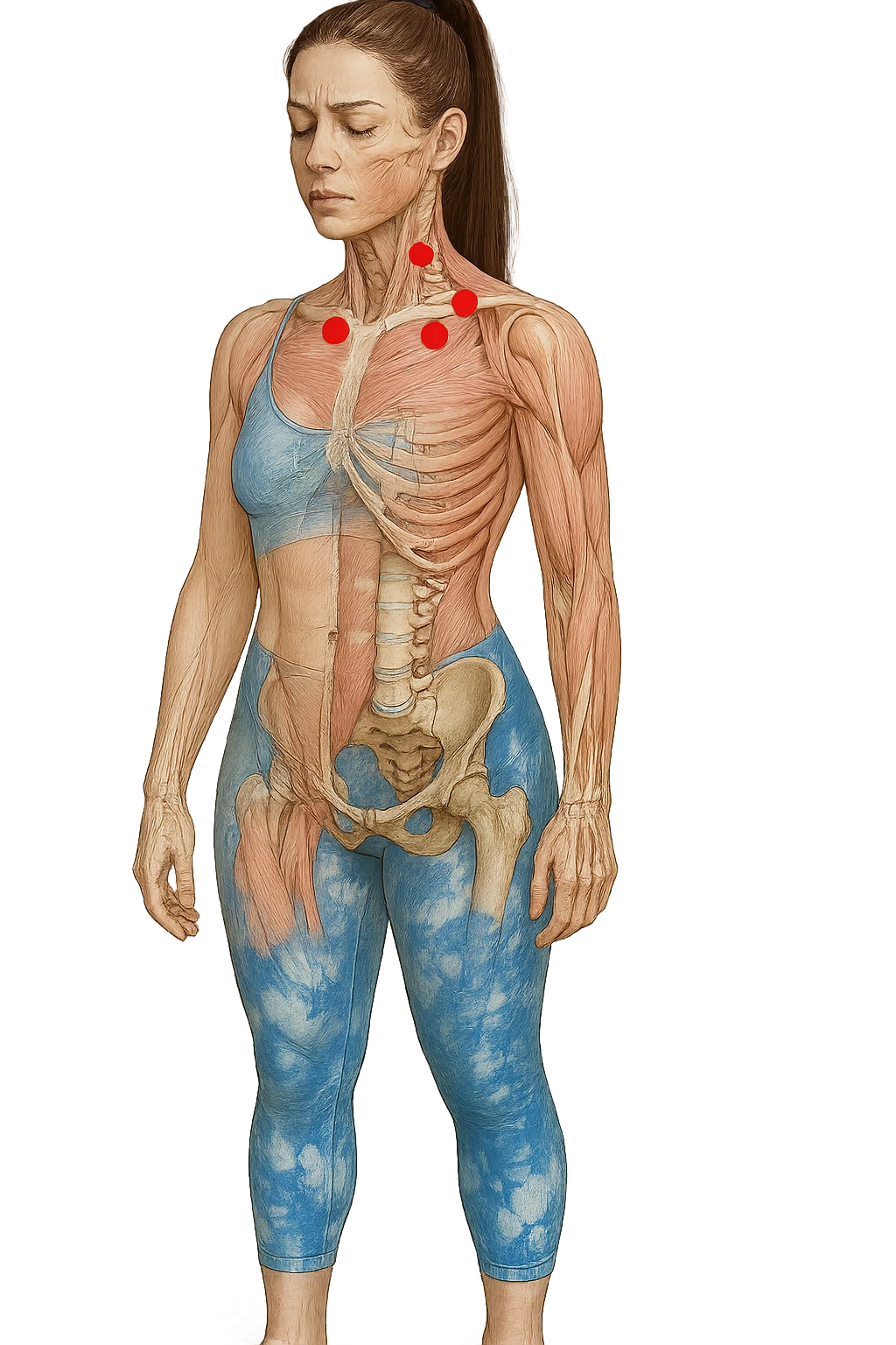 Donna con tante tensioni cervicali anatomica emoji