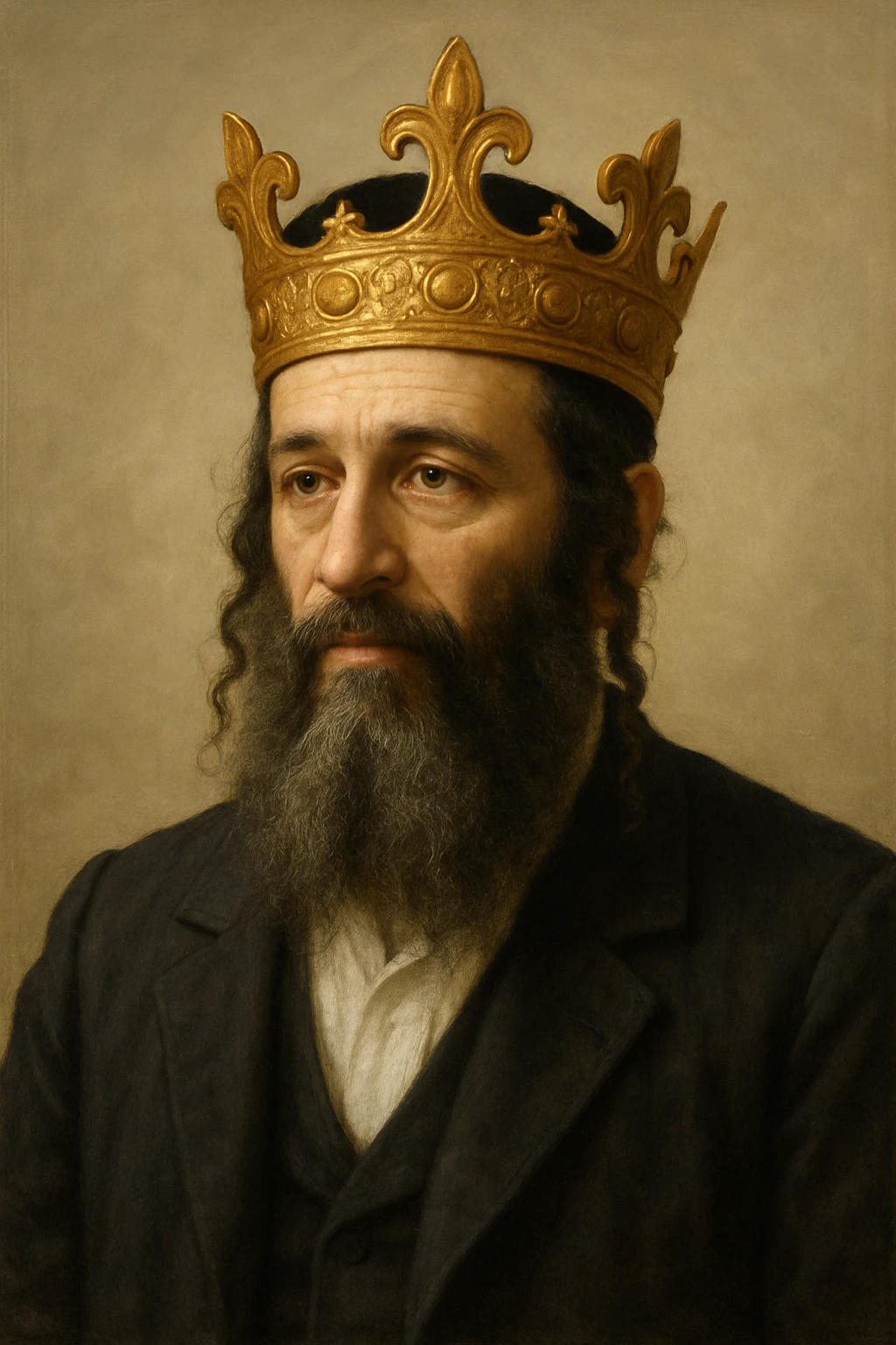 A person with traditional Jewish features wearing a crown, depicted respectfully, neutral background emoji