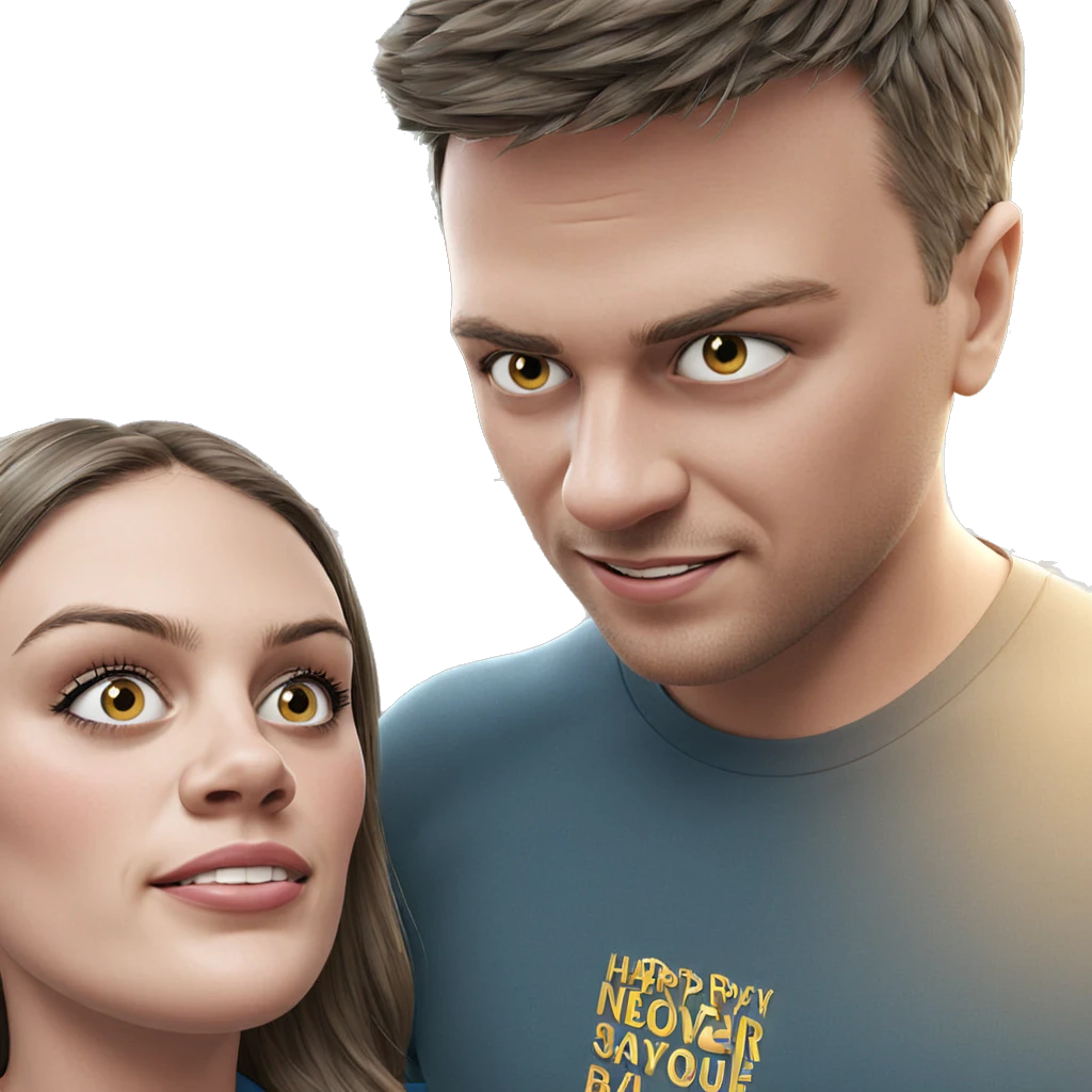 happy couple in urban setting emoji