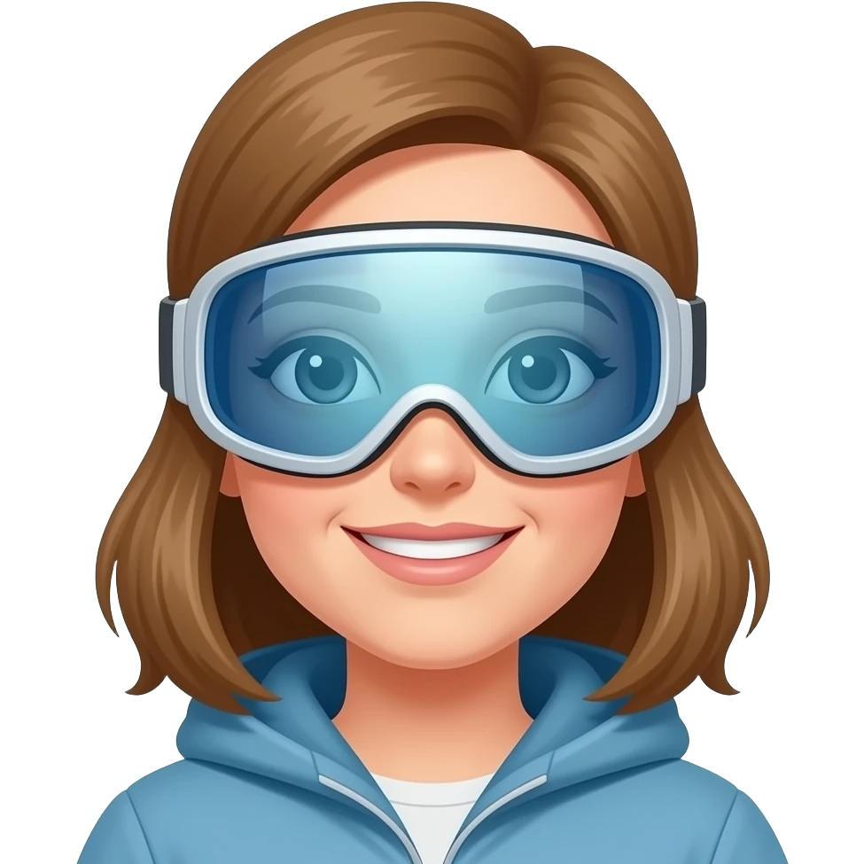woman with ski glass emoji