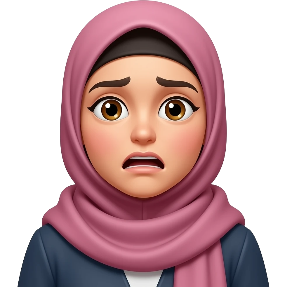 Hijabi woman scared emoji