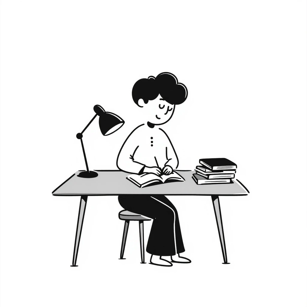 student sitting at a desk emoji