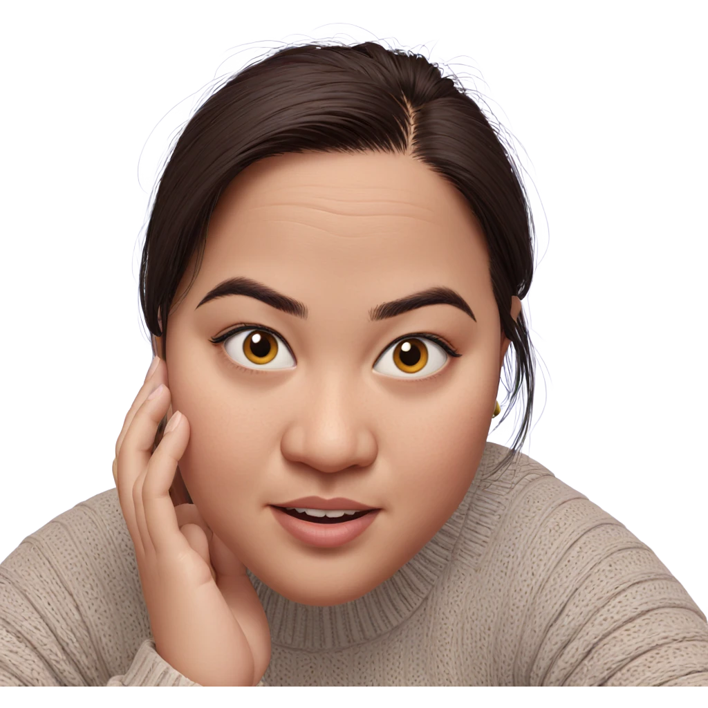 girl in sweater with piercing emoji