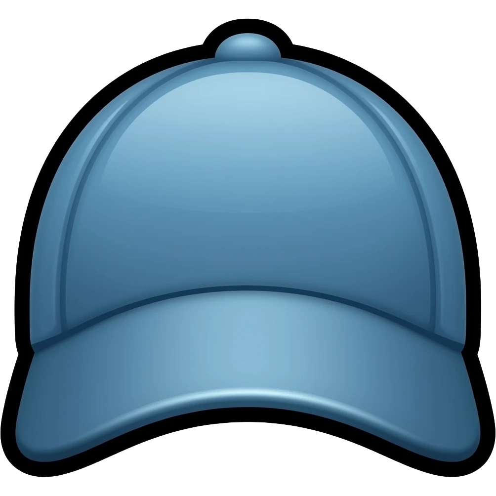 thick black outline, blue cap emoji, thick black outline, simple cartoon emoji
