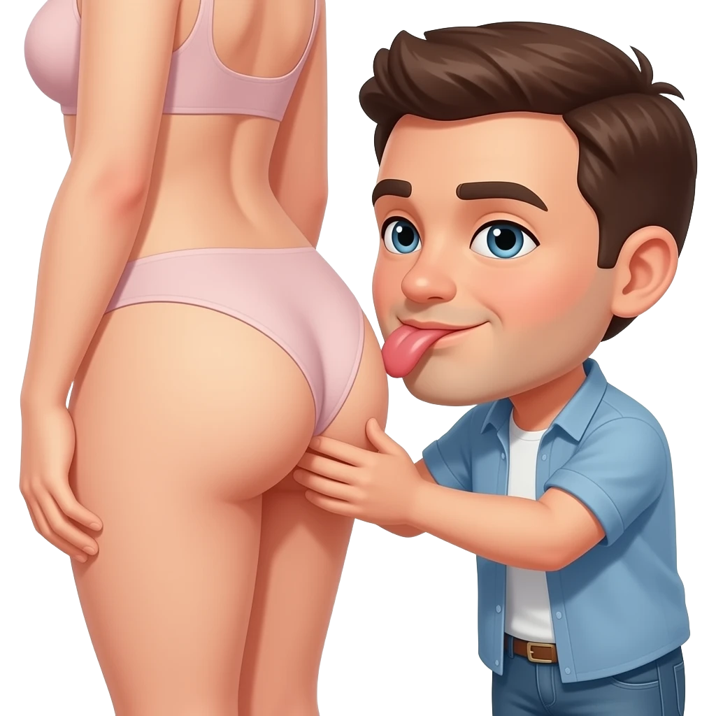 Man licking woman ass crack emoji