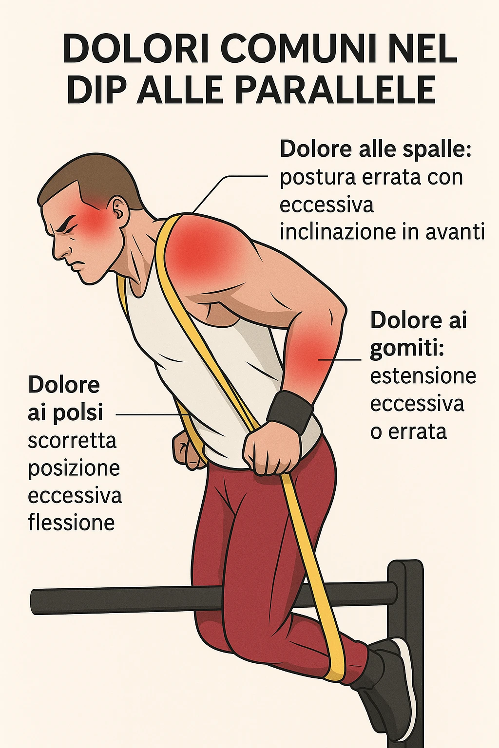 Dolore nel dip per errori di tecnica, facciamo capire bene i dolori in italiano emoji