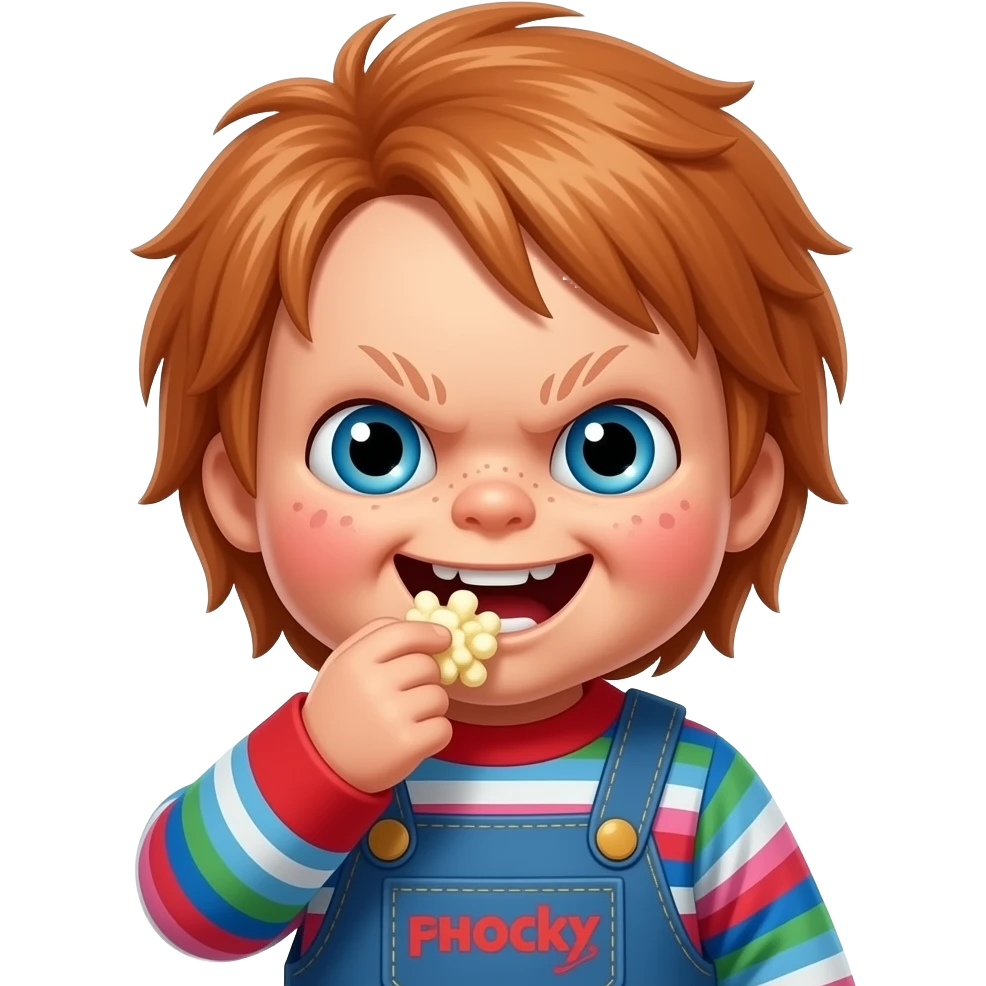 chucky eating popcorn emoji