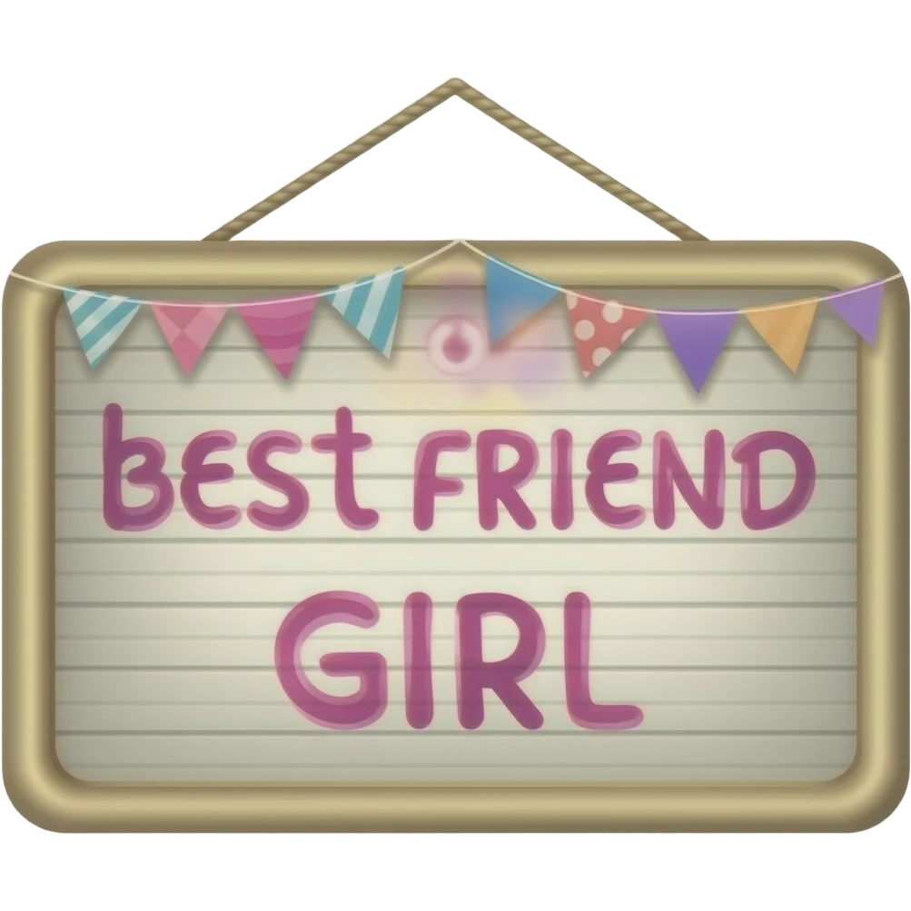 HAPPY BIRTHDAY BEST FRIEND GIRL SIGN emoji