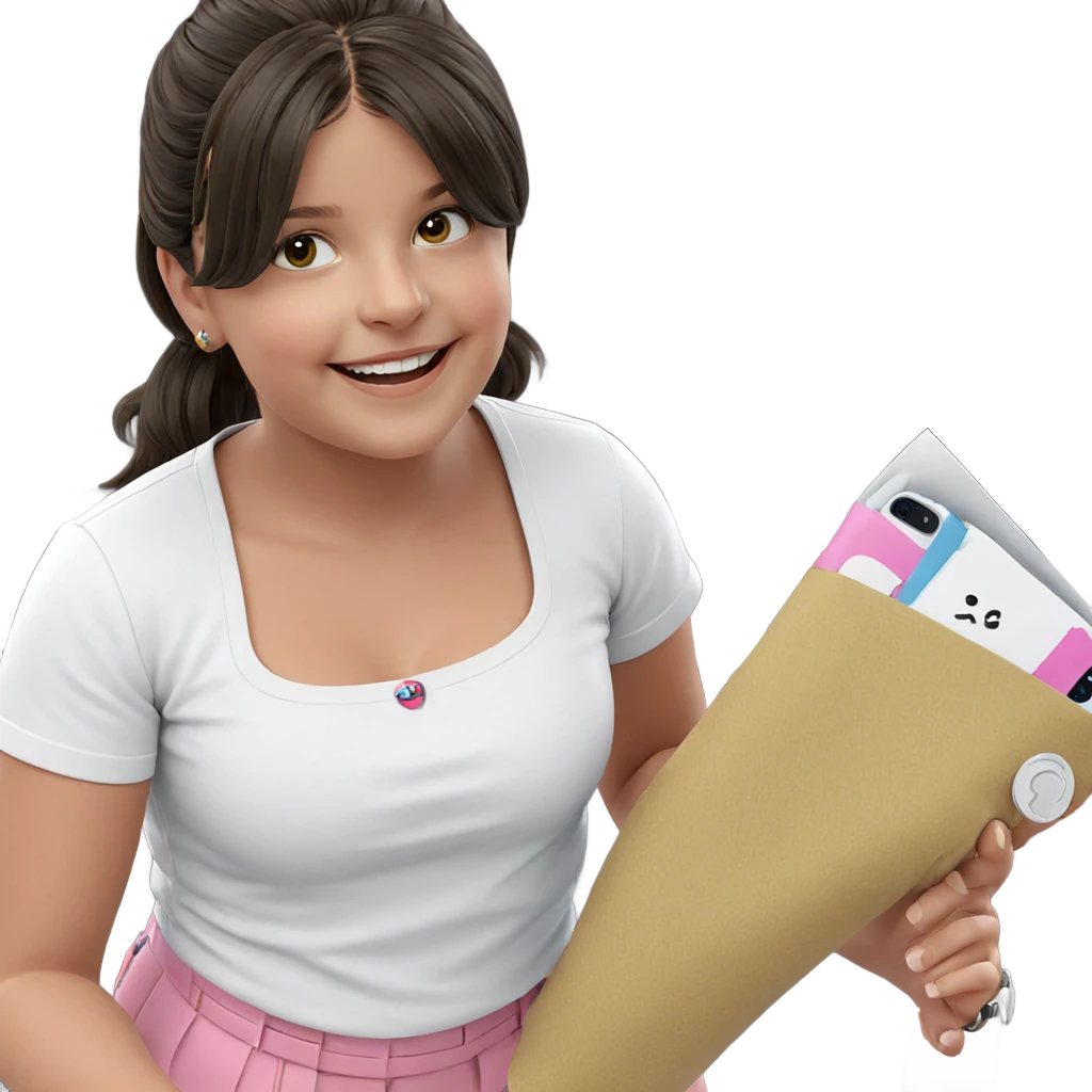 smiling girl in stylish outfit emoji