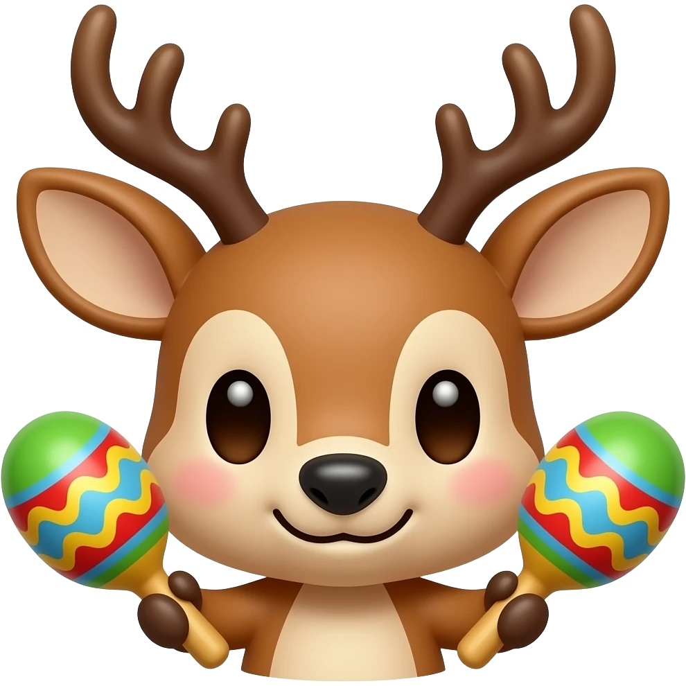 cute deer with  big Maracas closeup emoji