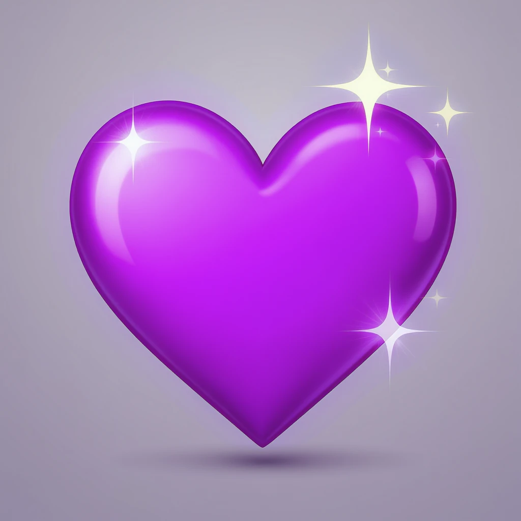 purple heart emoji with sparkles emoji