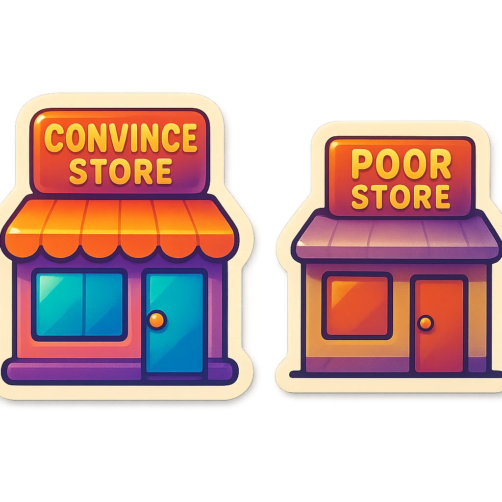 Convince store poor store & More emoji