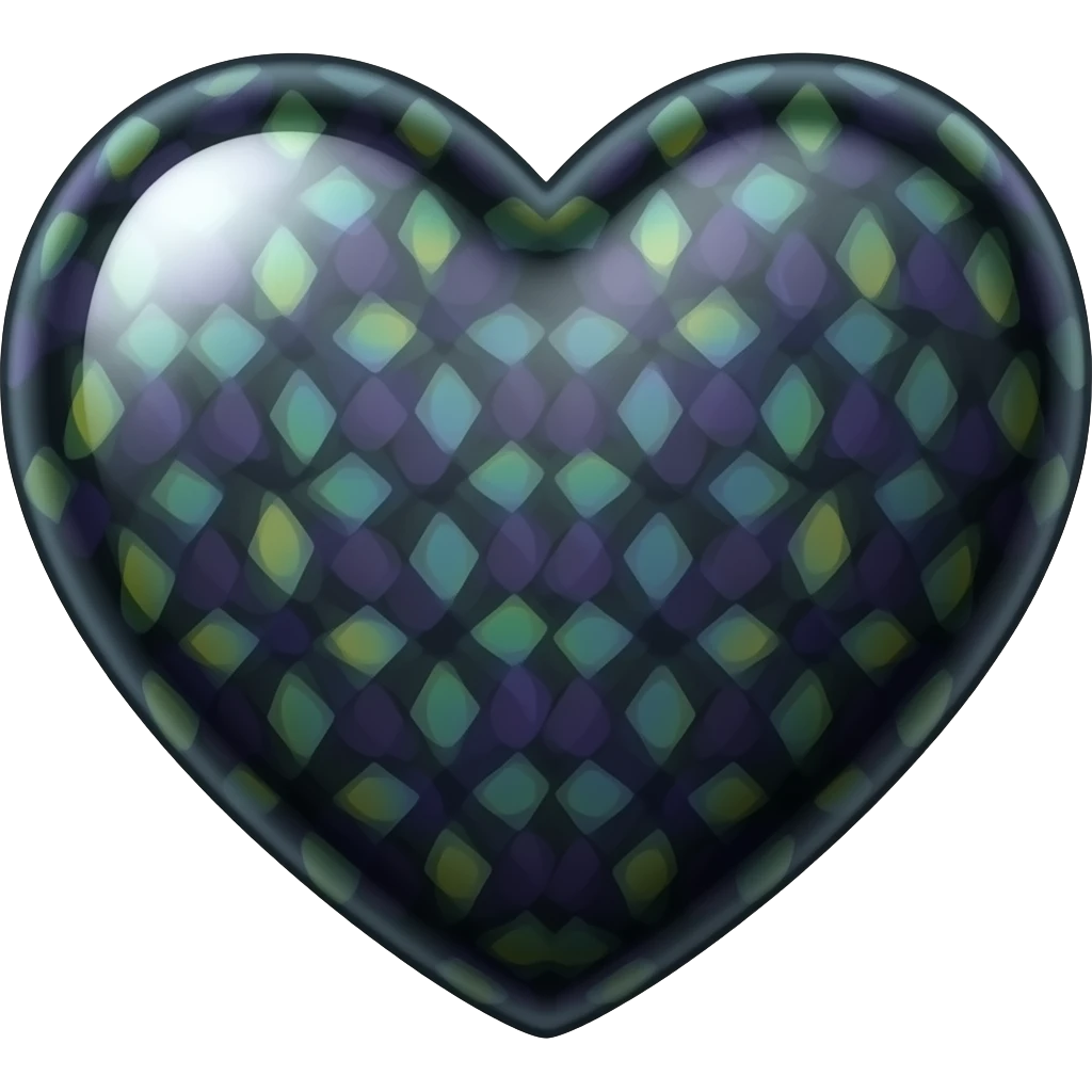 black opal heart emoji
