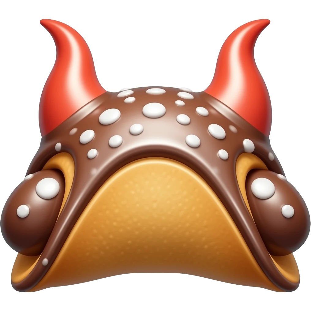 Chocolate Canolli pastry with devil horns emoji