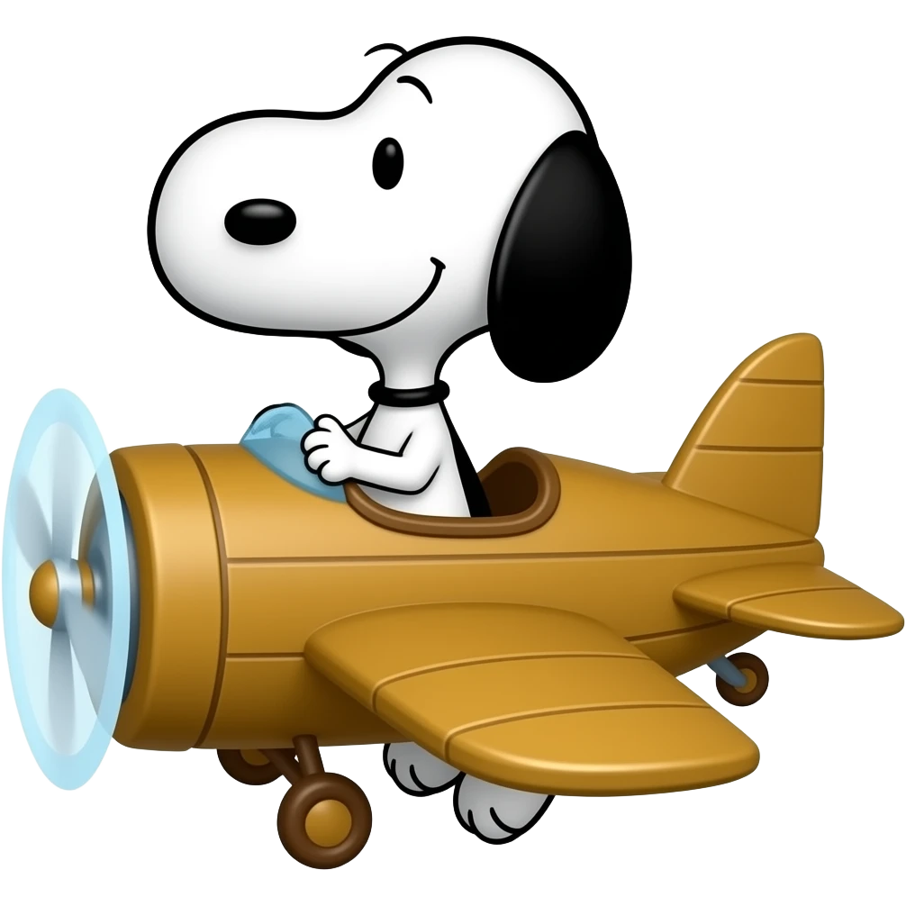 snoopy flying a plane emoji