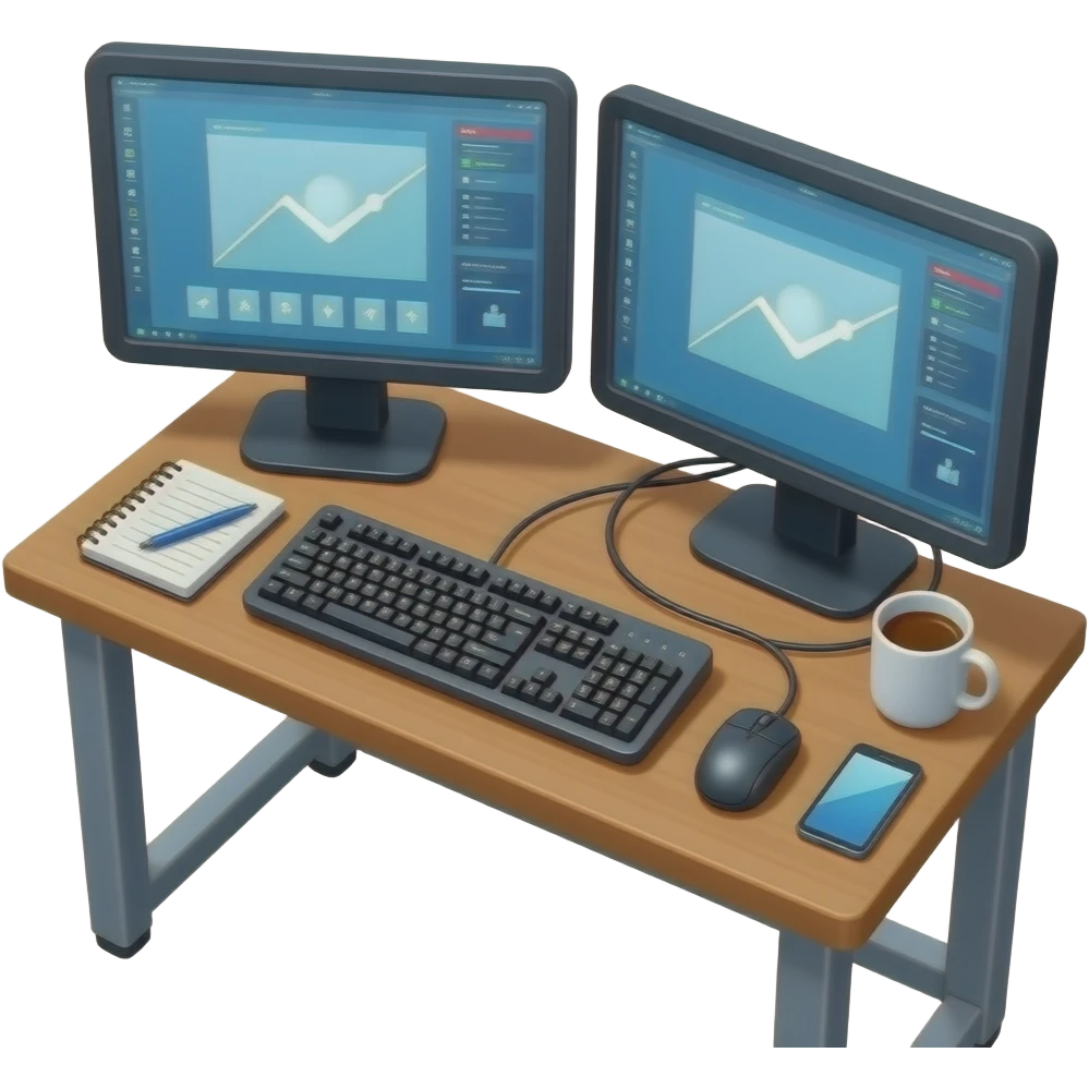 computer desk work aesthetic emoji