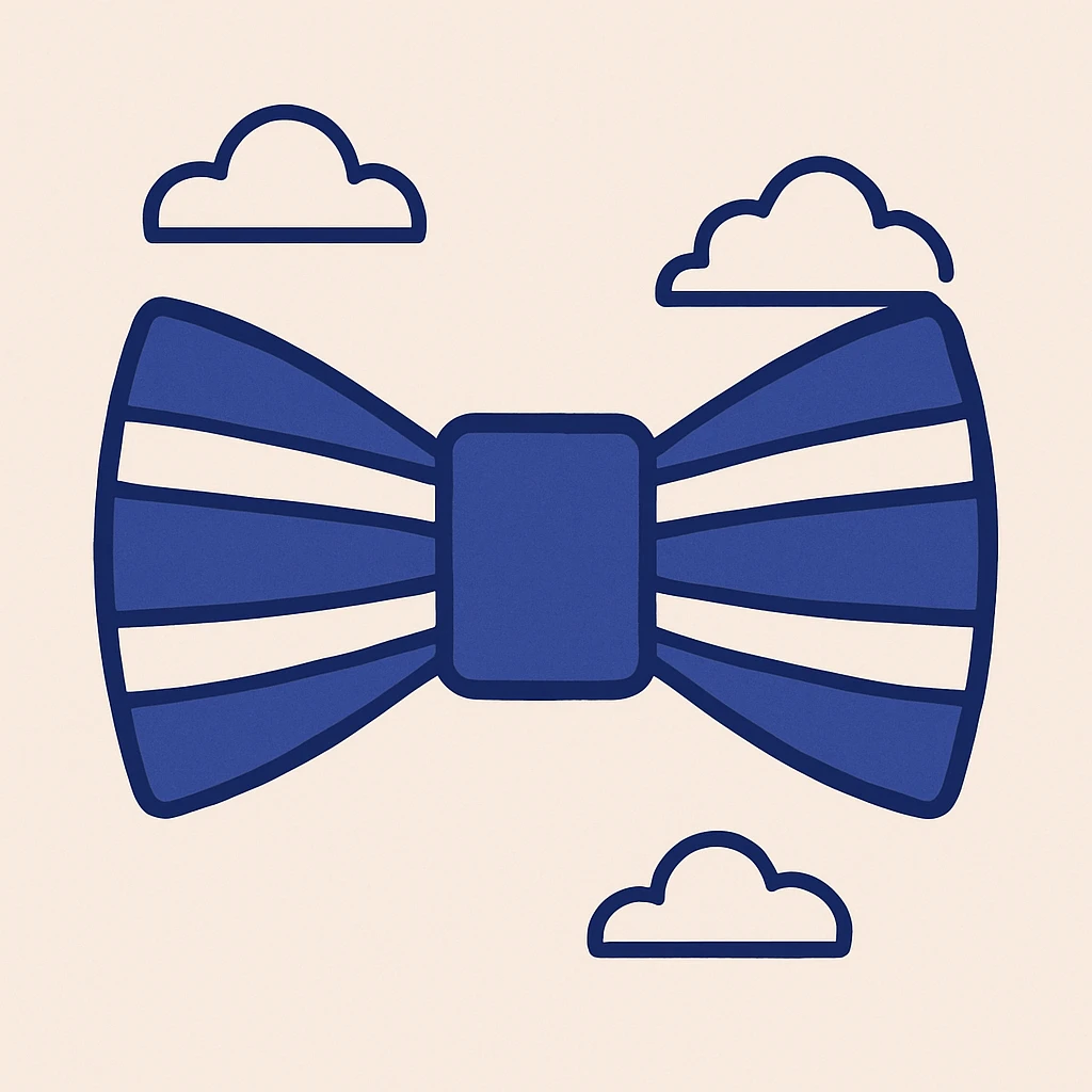 bow tie with a stylized Thailand flag design, clean and modern emoji