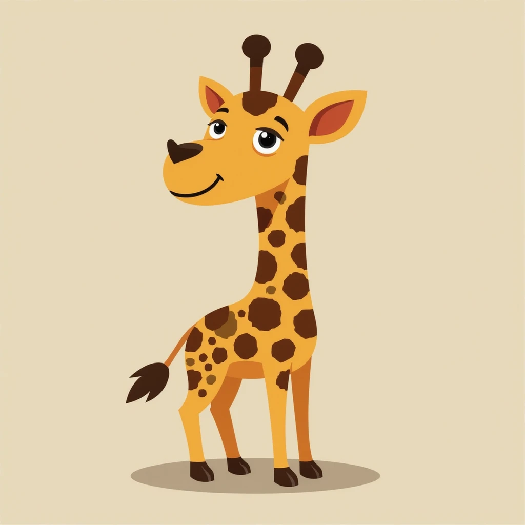 Flat design style giraffe emoji