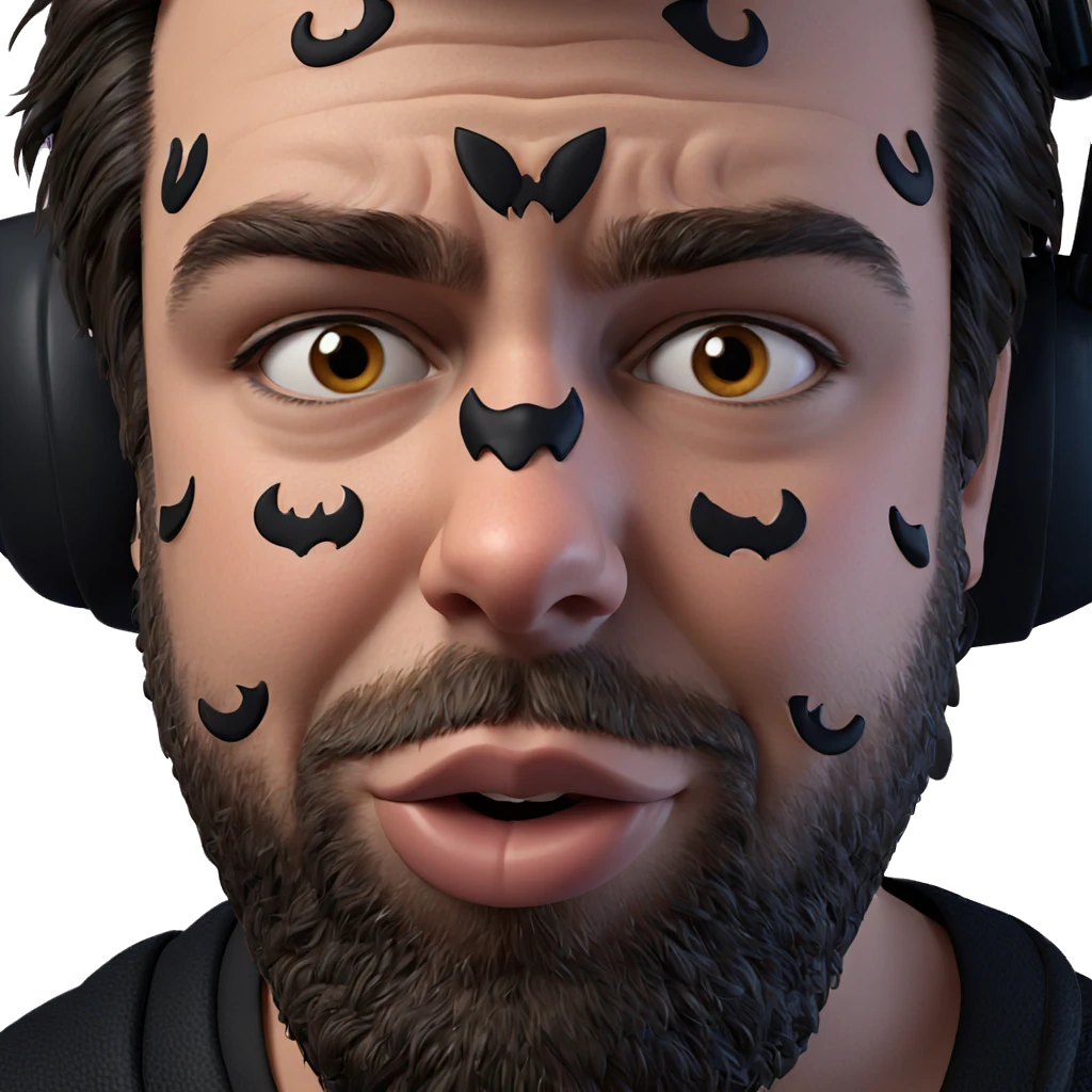 man with bat portrait emoji
