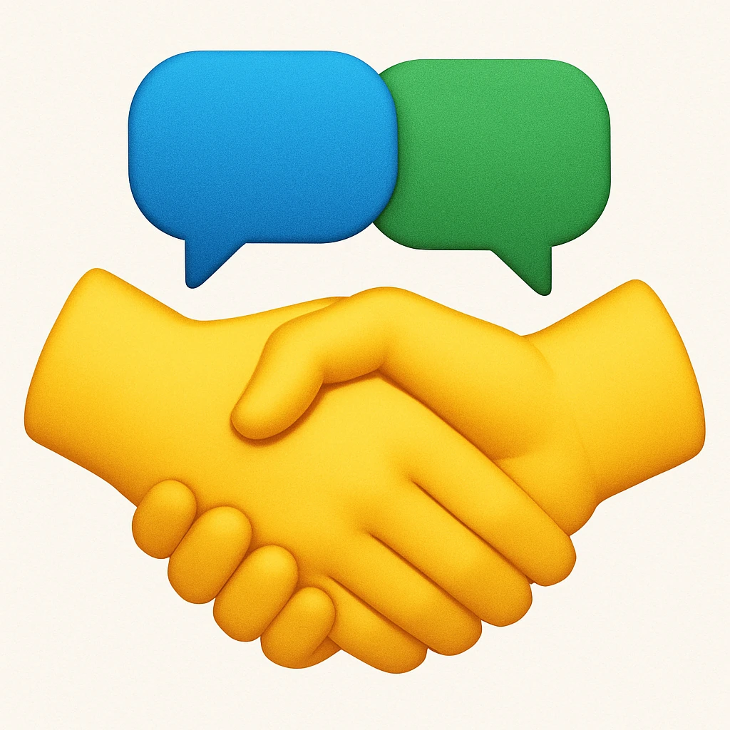 make the metaphor emoji of termin to Reconcile  emoji