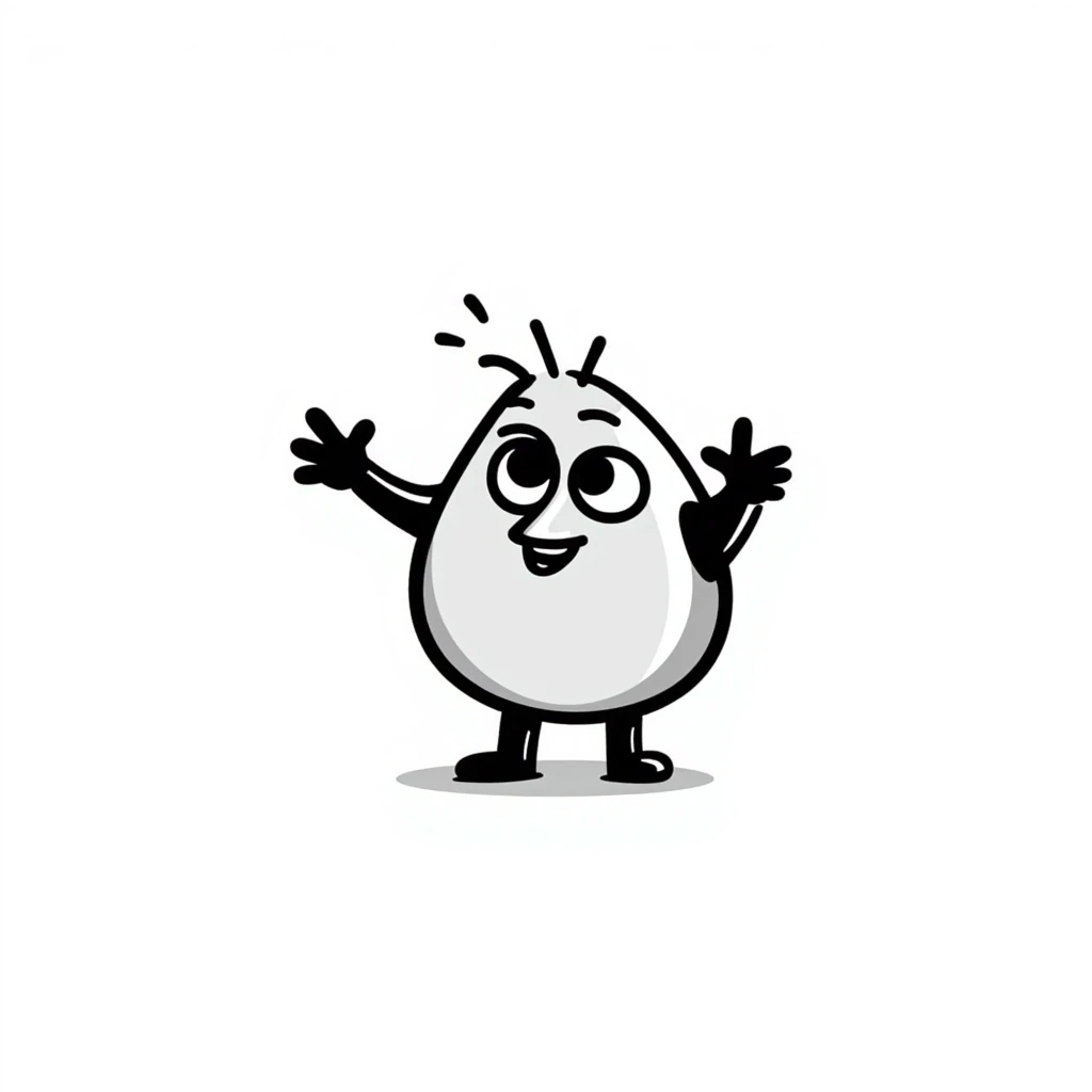 caricatured replay symbol with silly googly eyes and black cartoonish arms and legs, lively and animated emoji