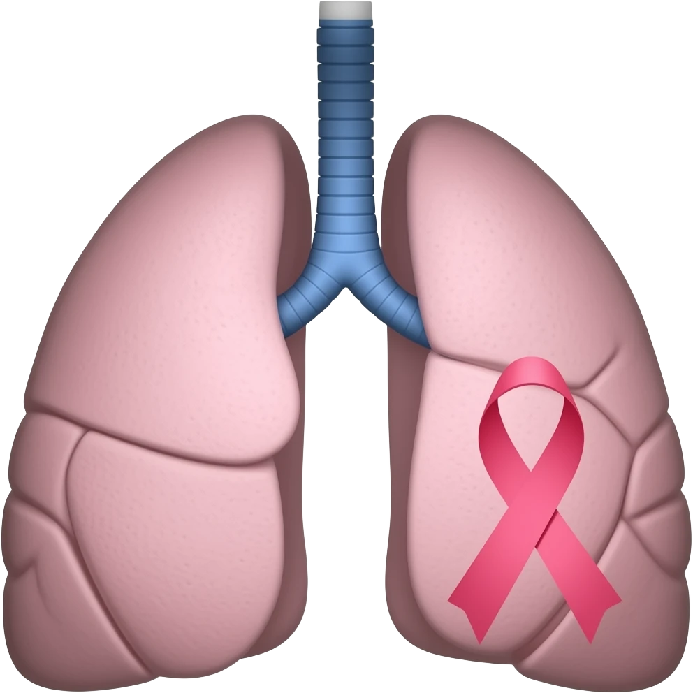 Lung cancer and brain cancer ribbon in one emoji