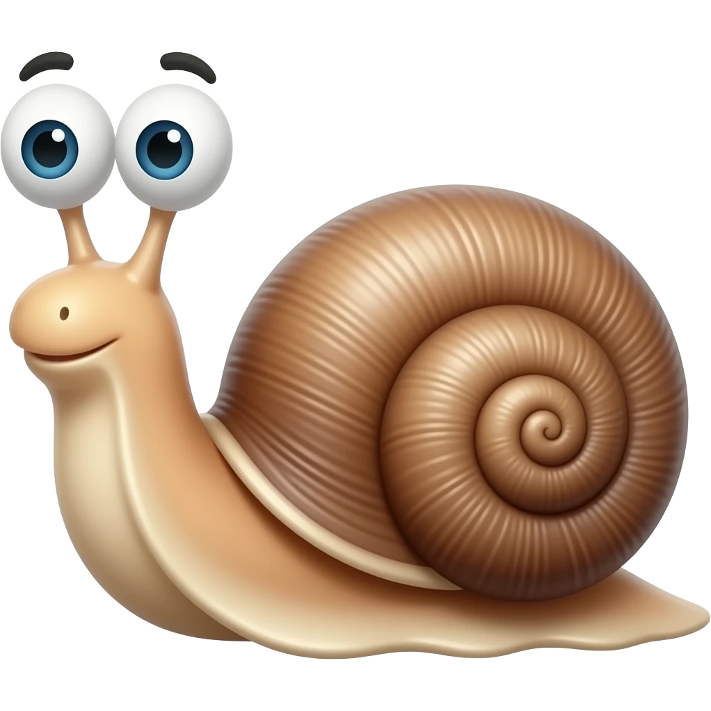 Gary the snale, his eyes should be solid black and be on the top of his antenna emoji