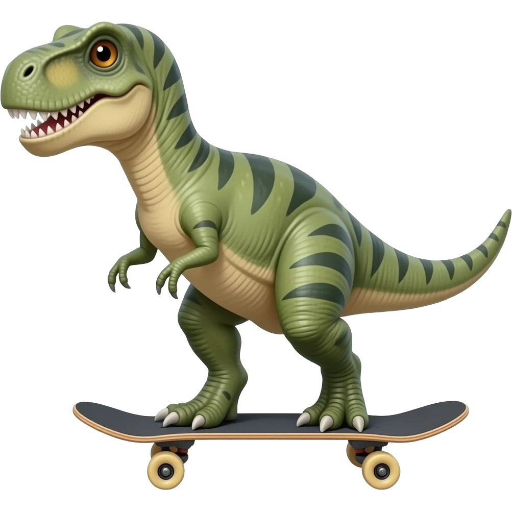Dinosaur on a skateboard emoji