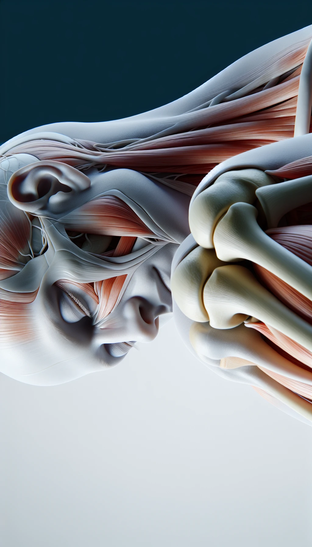 corpo umano anatomico a corpo intero con ginocchia visibili, con occhi chiusi sereno e in perfetta salute , isolato su sfondo bianco, iperrealistico 4k emoji