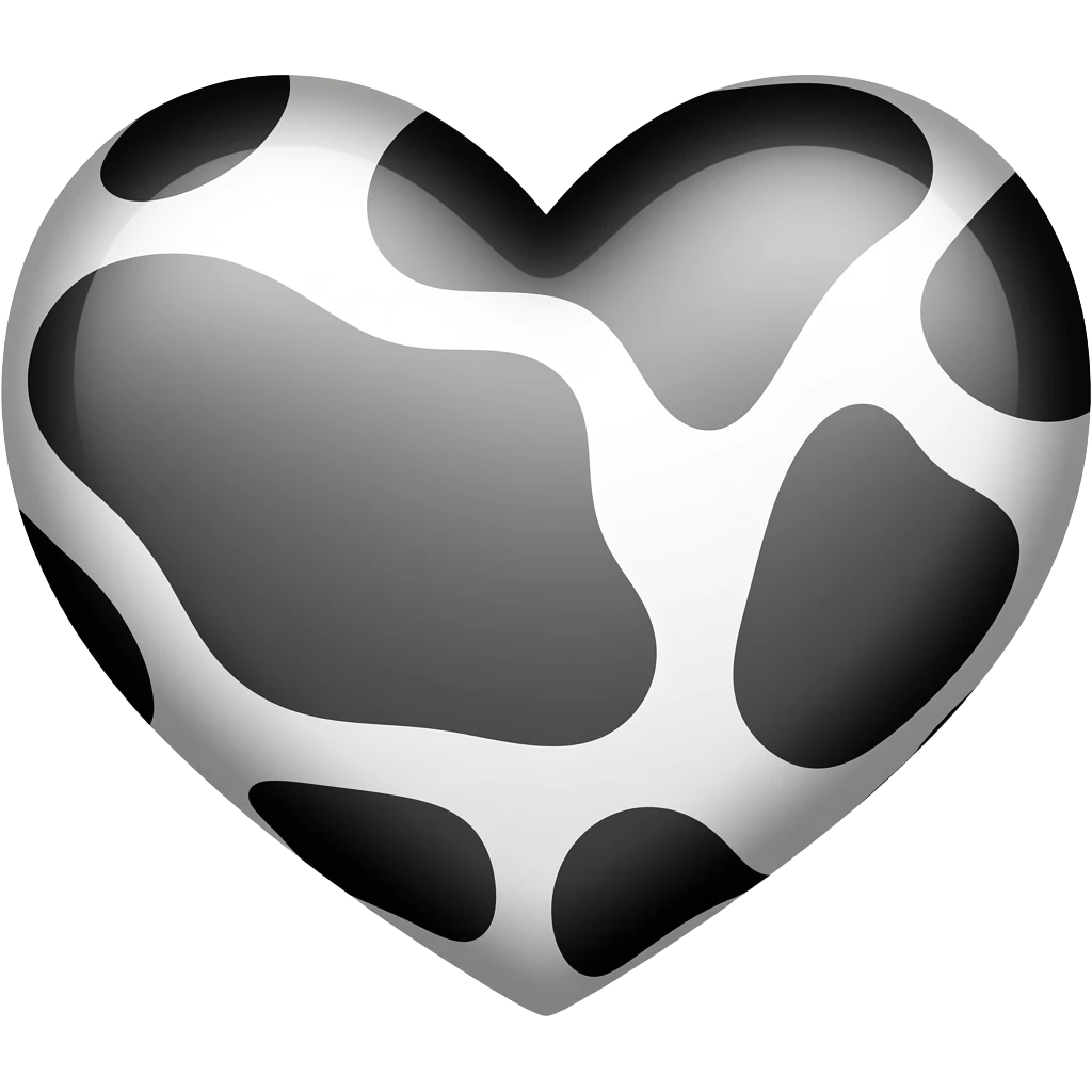 cow print heart no cow head emoji
