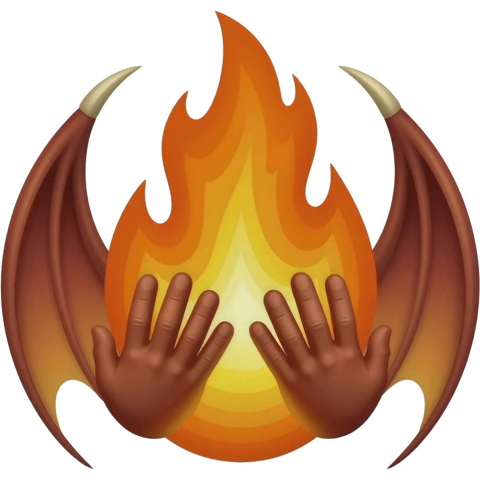 Flaming Dragon hands emoji