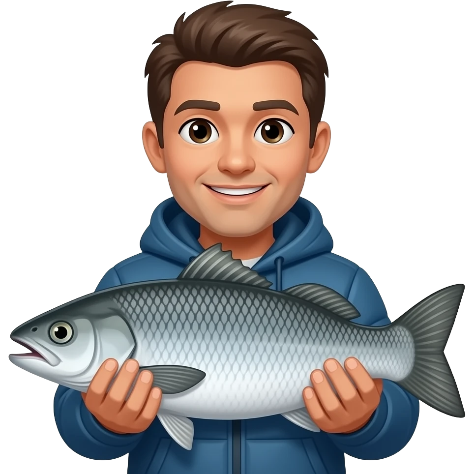 Arctic human holding fish emoji